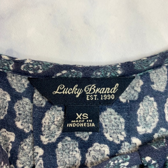 Lucky Brand Paisley Border Print Peasant Blouse - Picture 7 of 8